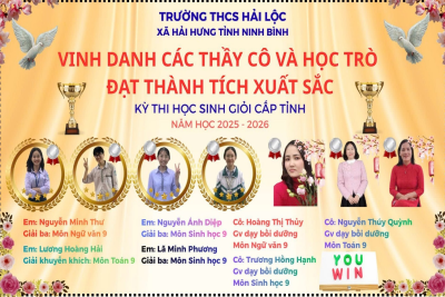 TRƯỜNG THCS HẢI LỘC, NINH BÌNH – HÀNH TRÌNH GIEO CHỮ – TỎA SÁNG TRÍ TUỆ – MÙA VÀNG GẶT HÁI THÀNH CÔN