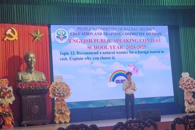 HỌC SINH TRƯỜNG THCS HẢI LỘC THAM GIA HỘI THI HÙNG BIỆN TIẾNG ANH CẤP HUYỆN ĐỐI VỚI HỌC SINH TIỂU HỌC VÀ HỌC SINH TRUNG HỌC CƠ SỞ (THCS).