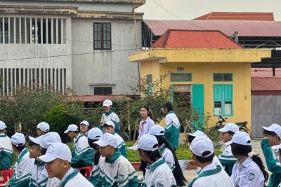 TRƯỜNG THCS HẢI LỘC, NINH BÌNH – SINH HOẠT DƯỚI CỜ TUẦN 27 – CHỦ ĐỀ “THIẾU NHI VUI KHỎE – TIẾN BƯỚC LÊN ĐOÀN”