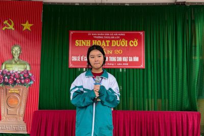 TRƯỜNG THCS HẢI LỘC, NINH BÌNH – SINH HOẠT DƯỚI CỜ TUẦN 20 – CHỦ ĐỀ” CHIA SẺ VỀ CÁCH SỐNG TÍCH CỰC TRONG SINH HOẠT GIA ĐÌNH”20