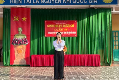 TRƯỜNG THCS HẢI LỘC, NINH BÌNH – SINH HOẠT DƯỚI CỜ TUẦN 28 – CHỦ ĐỀ “DIỄN ĐÀN TUYÊN TRUYỀN CHUNG TAY GIẢM THIỂU BIẾN ĐỔI KHÍ HẬU”
