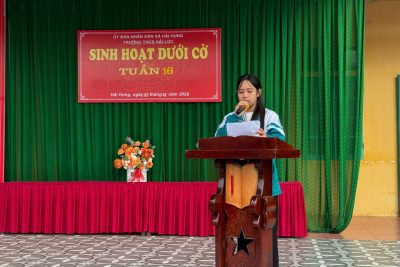 TRƯỜNG THCS HẢI LỘC, NINH BÌNH – SINH HOẠT DƯỚI CỜ TUẦN 16: CHỦ ĐỀ ” TUYÊN TRUYỂN – TÌM HIỂU VỀ NGÀY 22/12 “