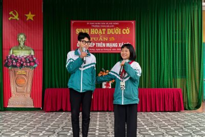 TRƯỜNG THCS HẢI LỘC, NINH BÌNH – SINH HOẠT DƯỚI CỜ TUẦN 15 – CHỦ ĐỀ “GIAO TIẾP TRÊN MẠNG XÃ HỘI”
