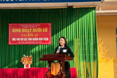 TRƯỜNG THCS HẢI LỘC, NINH BÌNH – SINH HOẠT TUẦN 12 “ỨNG PHÓ VỚI CÁC TÌNH HUỐNG NGUY HIỂM”
