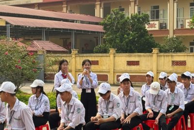 TRƯỜNG THCS HẢI LỘC, NINH BÌNH – SINH HOẠT DƯỚI CỜ TUẦN 31 – CHỦ ĐỀ ” NGÀY HỘI TRẢI NGHIỆM, HƯỚNG NGHIỆP “